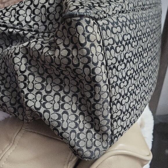 Coach Black and Gray Signature Diaper Bag 5707 Y2K Tote Shoulder Bag - Picture 10 of 16